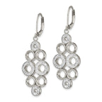 Chisel Stainless Steel Polished with Preciosa Crystal Circles Dangle Leverback Earrings