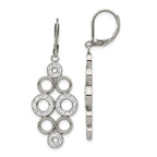 Chisel Stainless Steel Polished with Preciosa Crystal Circles Dangle Leverback Earrings