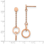 Polished Dangle Earrings in Rose-Tone Stainless Steel