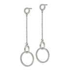 Polished Circle Dangle Earrings in Stainless Steel