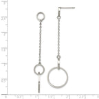 Polished Circle Dangle Earrings in Stainless Steel