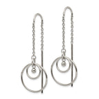 Chisel Stainless Steel Polished Circle Dangle Threader Earrings