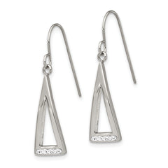 Chisel Stainless Steel Polished with Preciosa Crystal Dangle Shepherd Hook Earrings