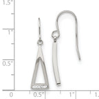 Chisel Stainless Steel Polished with Preciosa Crystal Dangle Shepherd Hook Earrings