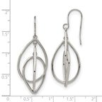 Chisel Stainless Steel Polished Dangle Shepherd Hook Earrings