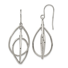 Chisel Stainless Steel Polished Dangle Shepherd Hook Earrings