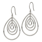 Chisel Stainless Steel Polished Dangle Shepherd Hook Earrings