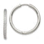 Chisel Stainless Steel Polished with CZ 2.5mm Hinged Hoop Earrings