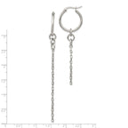 Stainless Steel Polished Long and Short Chain Dangle Hoop Earrings