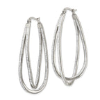 Chisel Stainless Steel Polished with Preciosa Crystal In and Out Twisted Hoop Earrings