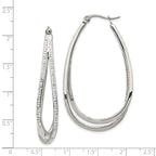 Chisel Stainless Steel Polished with Preciosa Crystal In and Out Twisted Hoop Earrings