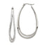 Chisel Stainless Steel Polished with Preciosa Crystal In and Out Twisted Hoop Earrings