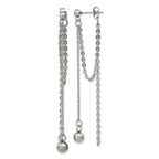 Chisel Stainless Steel Polished Multi Chain Front and Back Post Dangle Earrings