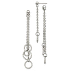 Chisel Stainless Steel Polished Multi Circles Front and Back Post Dangle Earrings