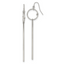 Chisel Stainless Steel Polished Circle with Crystal Accent Bar Dangle Shepherd Hook Shoulder Duster Earrings