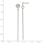 Chisel Stainless Steel Polished Disc with Bar Post Dangle Earrings