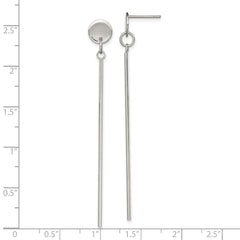 Chisel Stainless Steel Polished Disc with Bar Post Dangle Earrings