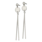 Chisel Stainless Steel Polished Disc and Bars Post Dangle Earrings