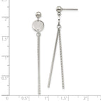 Chisel Stainless Steel Polished Disc and Bars Post Dangle Earrings