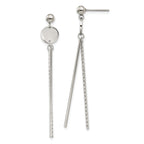 Chisel Stainless Steel Polished Disc and Bars Post Dangle Earrings