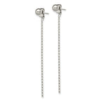Chisel Stainless Steel Polished Bar Front and Back Post Dangle Earrings