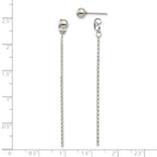Chisel Stainless Steel Polished Bar Front and Back Post Dangle Earrings
