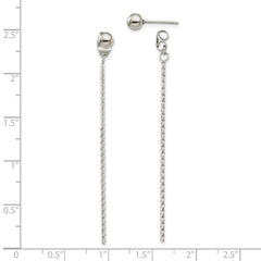 Chisel Stainless Steel Polished Bar Front and Back Post Dangle Earrings