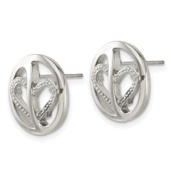 Sophia Jewelers Stainless Steel CZ Heart Earrings with Polished Finish Gift Ready