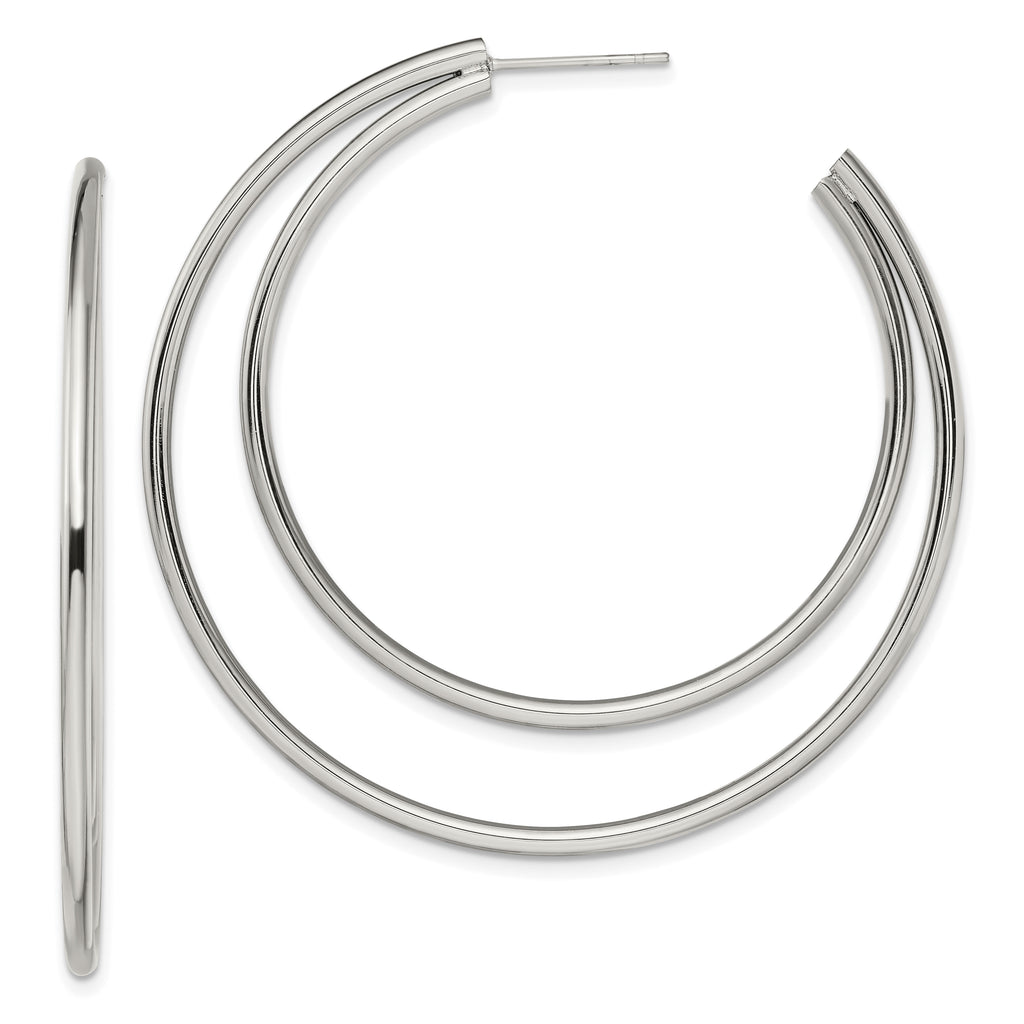 Chisel Stainless Steel Polished Post Hoop Earrings