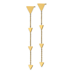 Stainless Steel Polished Triangles Post Dangle Earrings