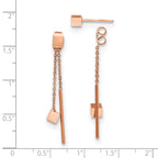 Chisel Stainless Steel Polished Rose IP-plated Front and Back Post Dangle Earrings