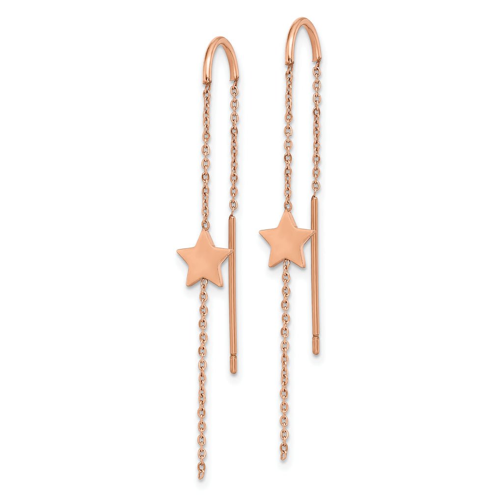 Star Threader Earrings in Rose-Tone Stainless Steel
