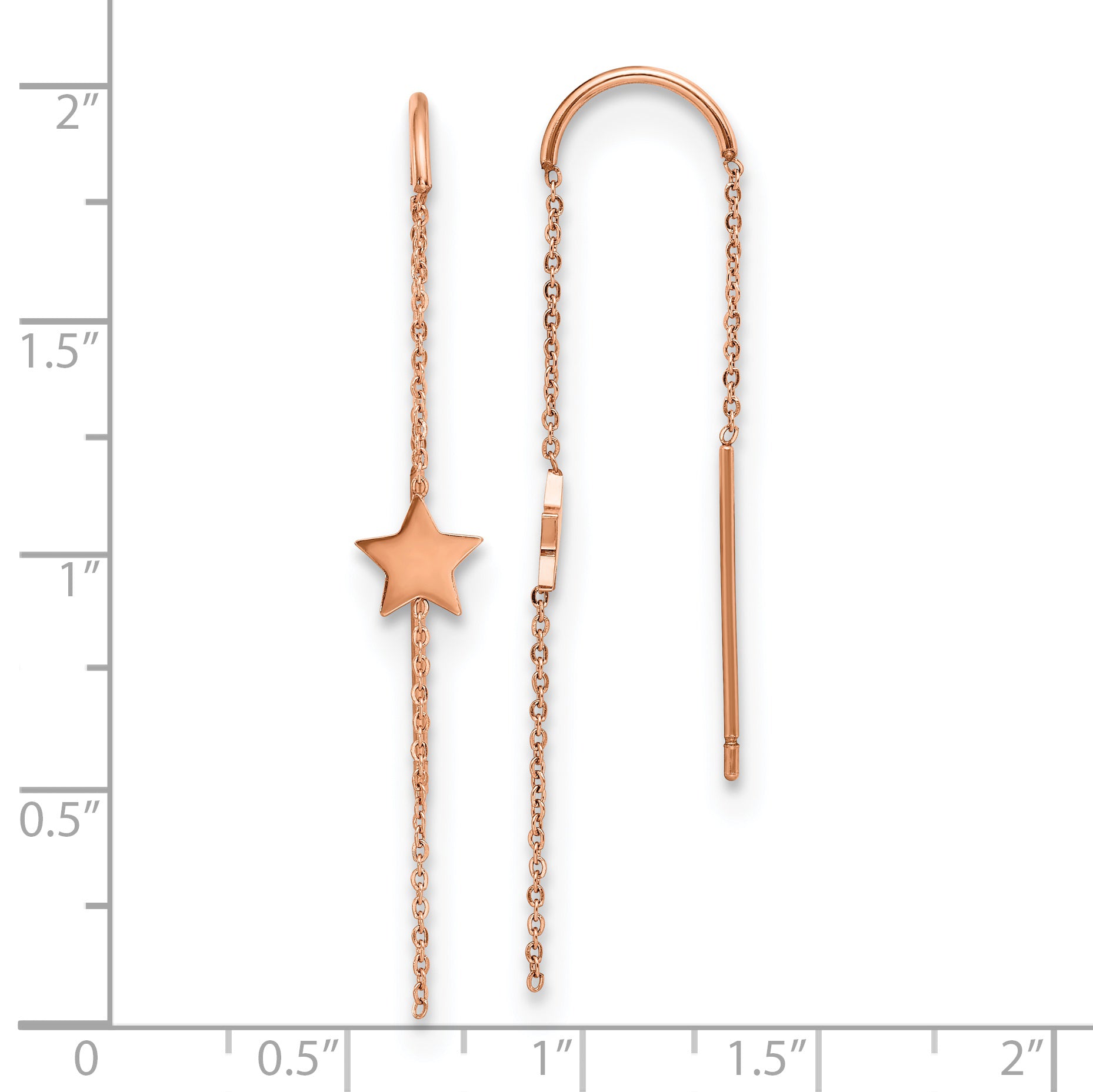 Star Threader Earrings in Rose-Tone Stainless Steel