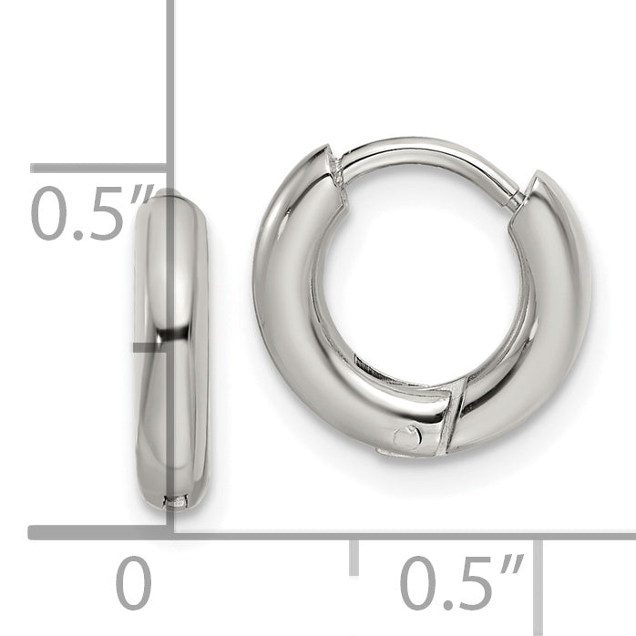 Chisel Stainless Steel Polished 2.5mm Hinged Hoop Earrings