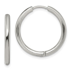Chisel Stainless Steel Polished 2.5mm Hinged Hoop Earrings