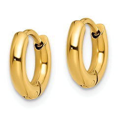 Chisel Stainless Steel Polished Yellow IP-plated 2.5mm Hinged Hoop Earrings