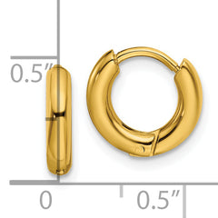 Chisel Stainless Steel Polished Yellow IP-plated 2.5mm Hinged Hoop Earrings