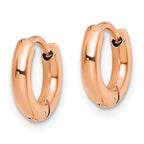 Chisel Stainless Steel Polished Rose IP-plated 2.5mm Hinged Hoop Earrings