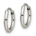 Polished Hinged Hoop Earrings in Stainless Steel