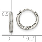 Polished Hinged Hoop Earrings in Stainless Steel