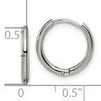 Polished Hinged Hoop Earrings in Stainless Steel