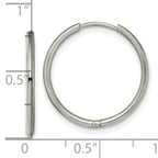 Chisel Stainless Steel Polished 1.6mm Hinged Hoop Earrings