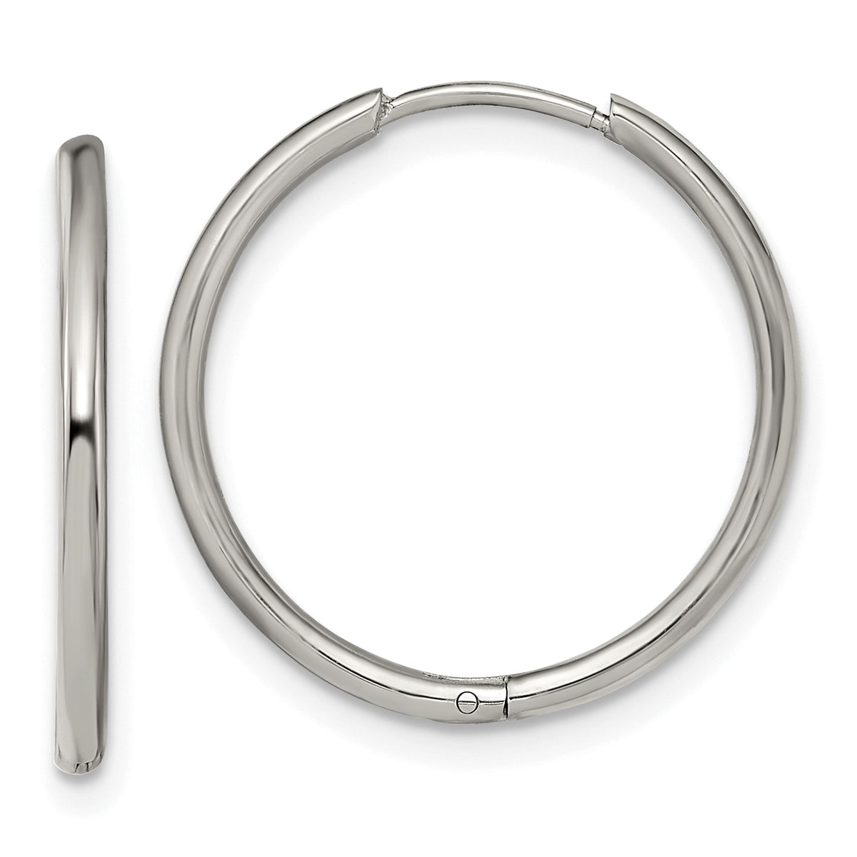 Chisel Stainless Steel Polished 1.6mm Hinged Hoop Earrings