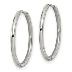 Chisel Stainless Steel Polished 1.6mm Hinged Hoop Earrings