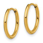 Chisel Stainless Steel Polished Yellow IP-plated 1.6mm Hinged Hoop Earrings