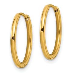 Chisel Stainless Steel Polished Yellow IP-plated 1.6mm Hinged Hoop Earrings