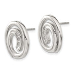 Sophia Jewelers Stainless Steel CZ Swirl Earrings Polished Gift-Ready