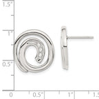 Sophia Jewelers Stainless Steel CZ Swirl Earrings Polished Gift-Ready