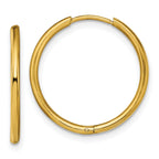 Chisel Stainless Steel Polished Yellow IP-plated 1.6mm Hinged Hoop Earrings