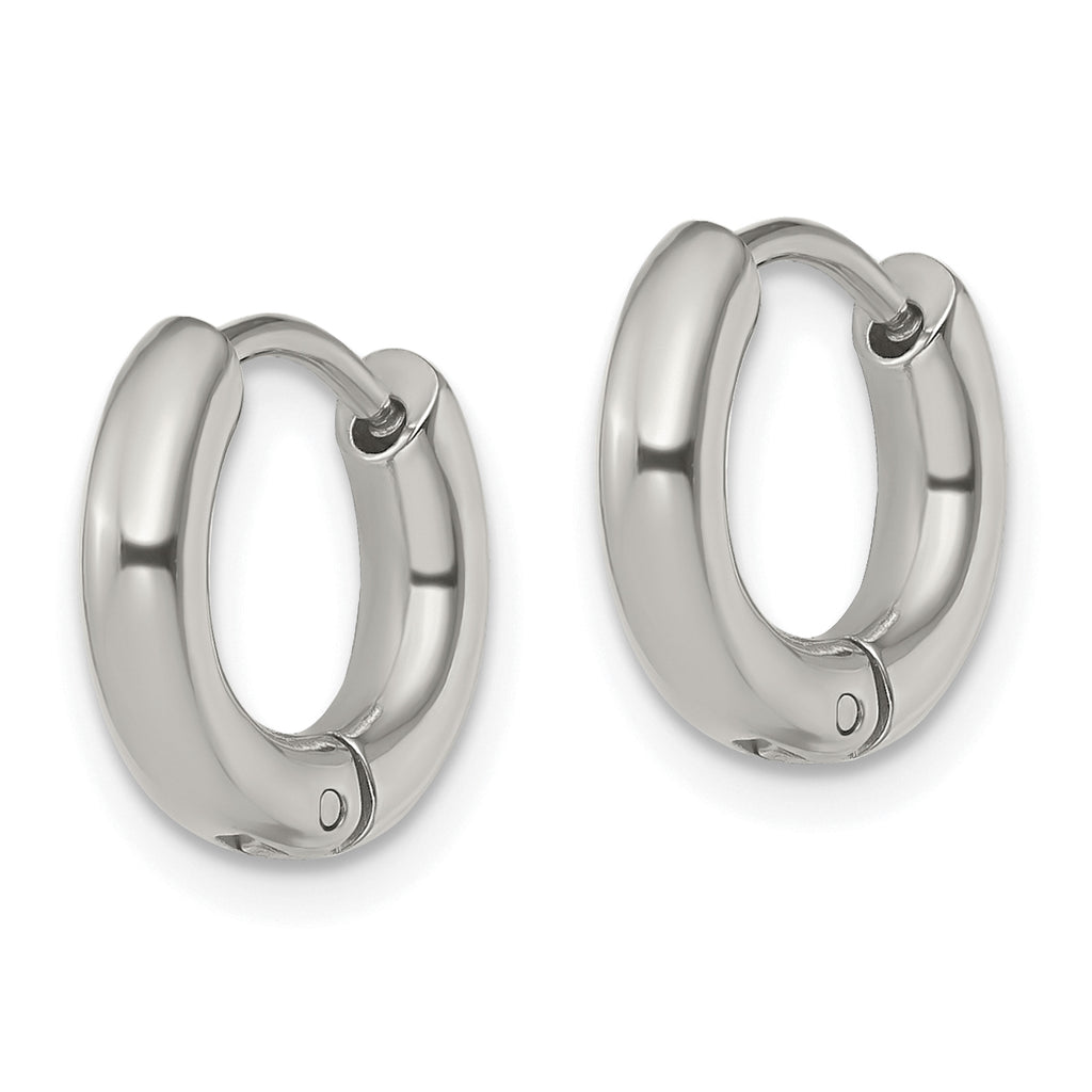 Chisel Stainless Steel Polished 3mm Hinged Hoop Earrings
